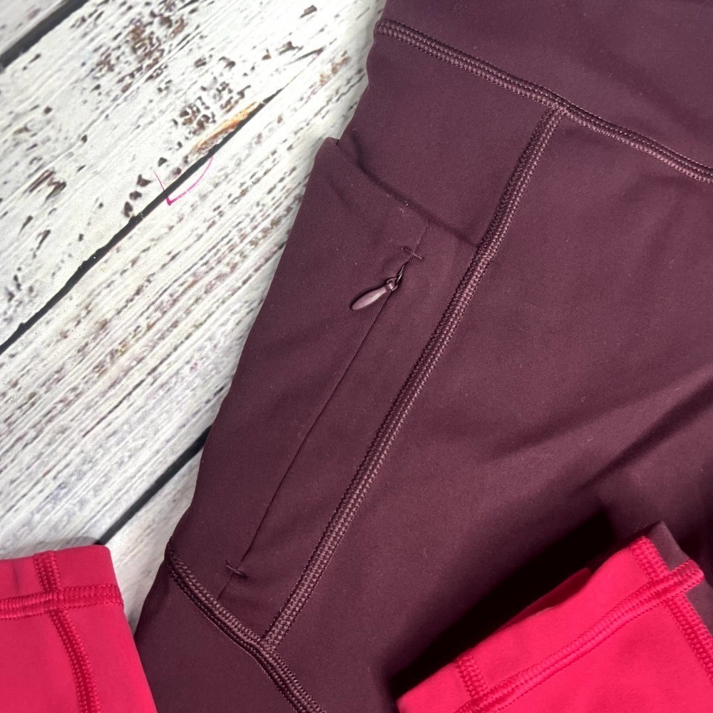 Athleta All In Structure 7/8 Tights Maroon Med - Picture 3 of 5